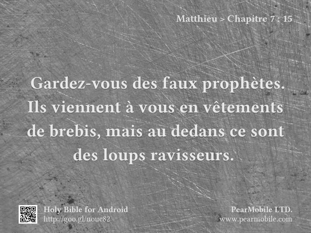 Matthieu, Chapitre 7:15